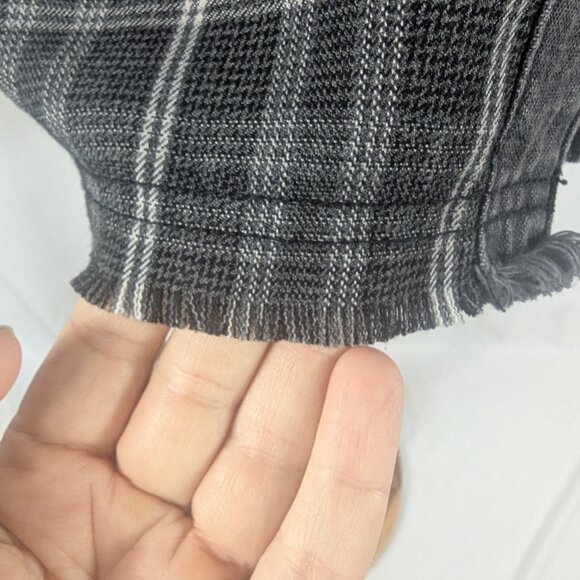 Ulla Popken Black Denim Flannel Snap Front Collared Shirt Raw Hem Plus Sz 16/18 - Picture 4 of 12